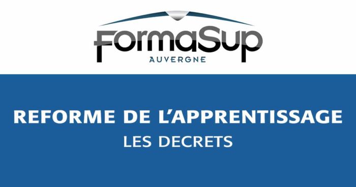 Réforme De L’Apprentissage – Les Décrêts : Formasup Auvergne